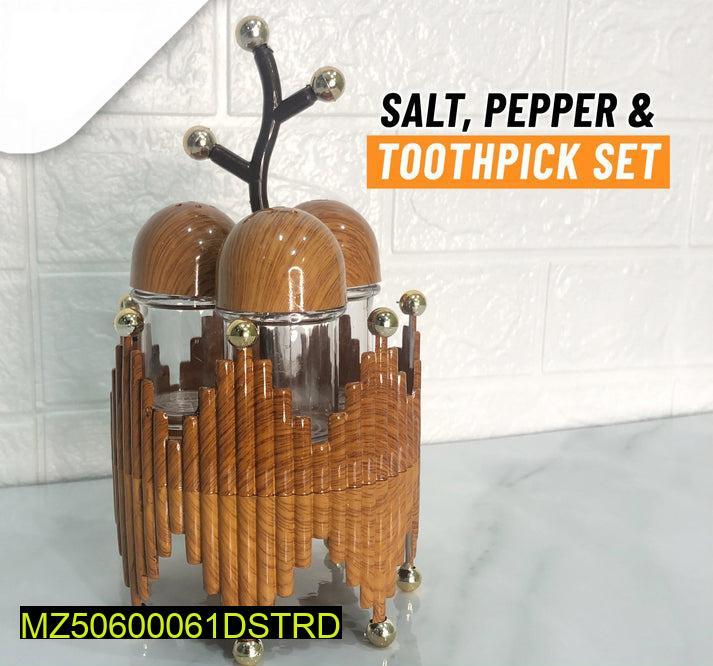 Salt Pepper & Toothpick Set