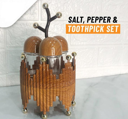 Salt Pepper & Toothpick Set